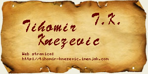 Tihomir Knežević vizit kartica